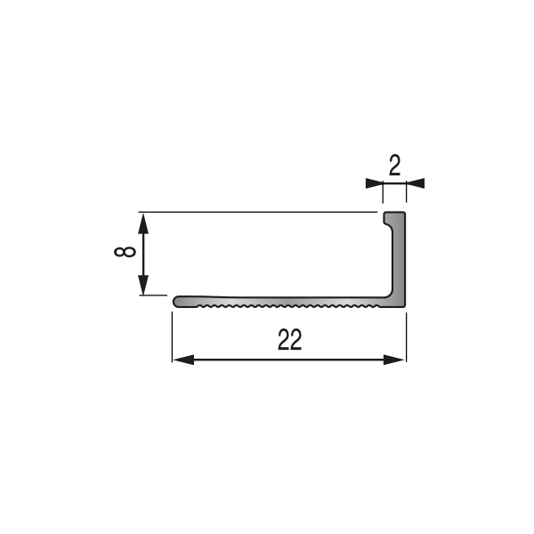 ARRET CORNIERE ALU NATUREL 8MM – Image 2