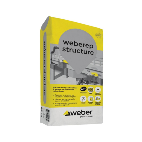 MORTIER DE REPARATION FIBRE WEBEREP STRUCTURE 25KG
